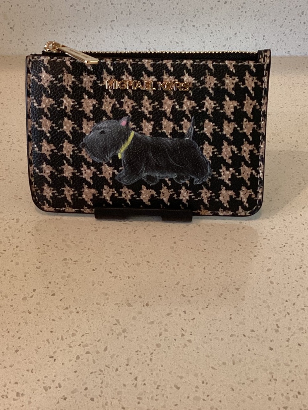 Michael Kors Jet Set Travel Small Printed Houndstooth Coin Pouch